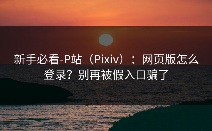 新手必看-P站（Pixiv）：网页版怎么登录？别再被假入口骗了