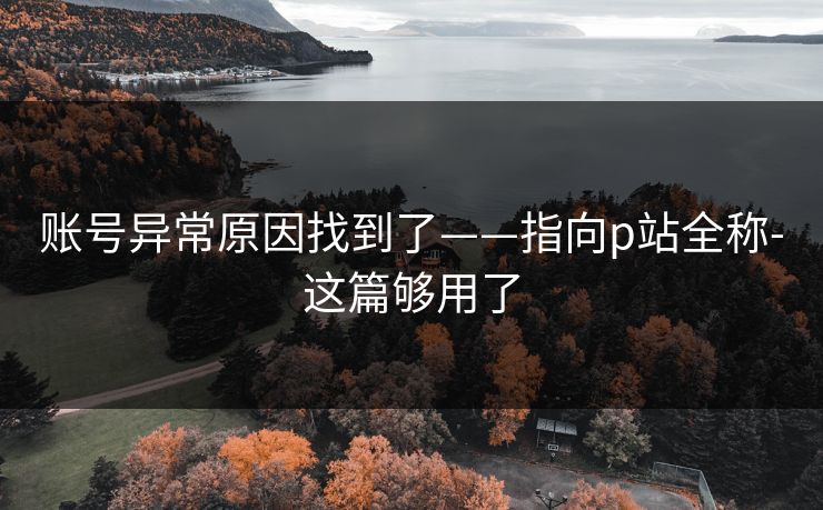 账号异常原因找到了——指向p站全称-这篇够用了